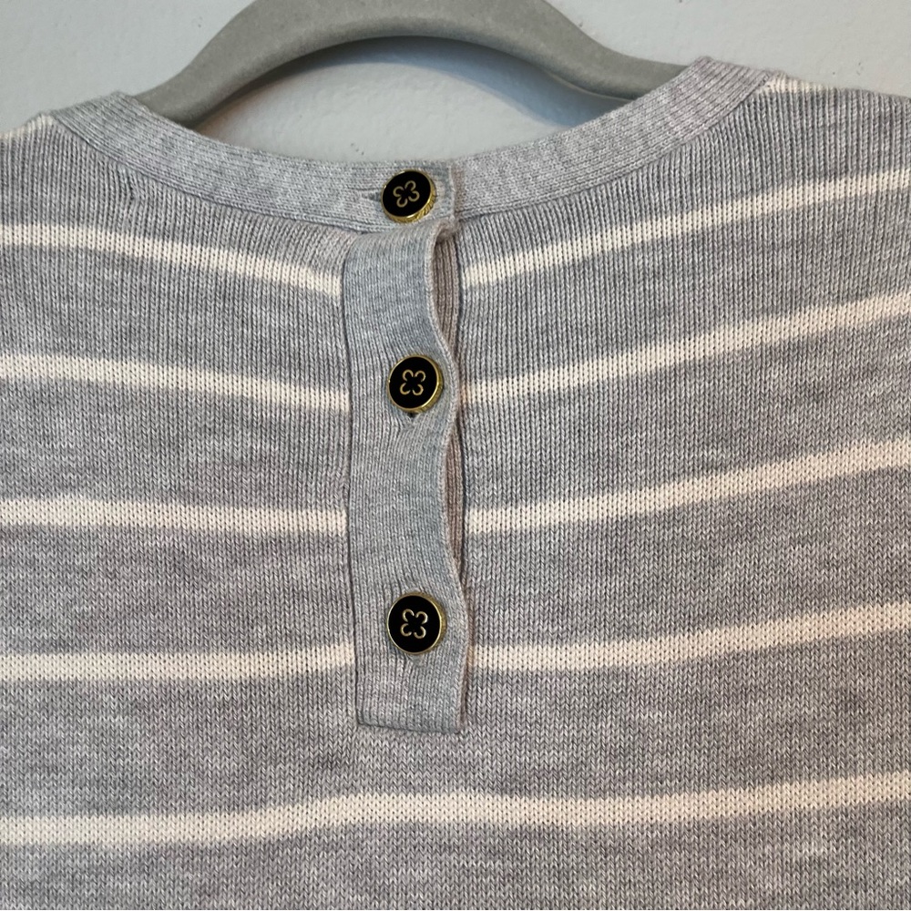 Banana Republic Womens Gray White Short‎ Sleeve Cotton Dress Casual Small - Picture 7 of 10